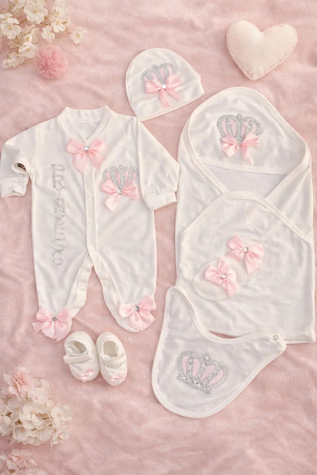 Summer 100% Cotton Turkish-Style Newborn Princess Starter Set