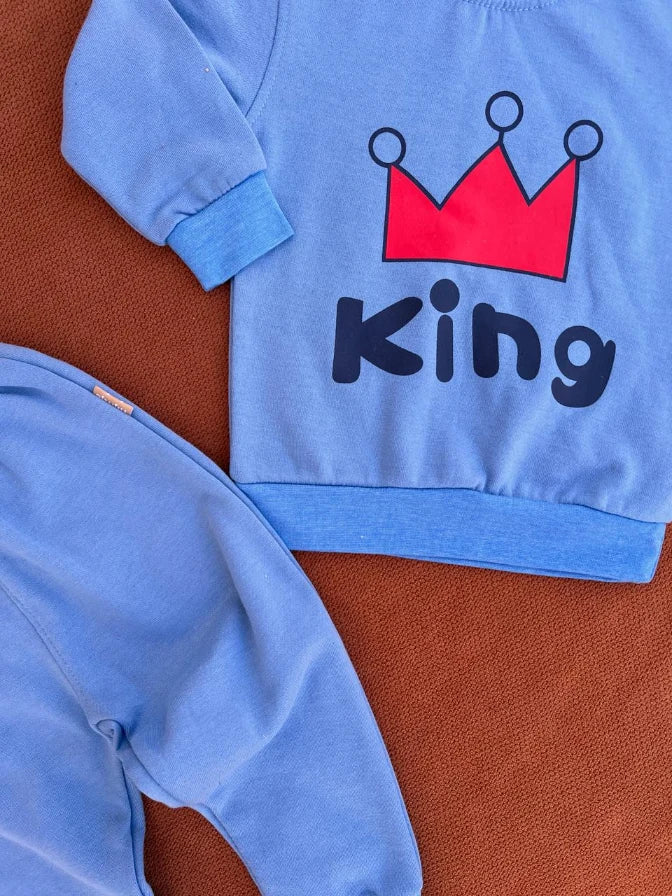 Baby Boys Winter Tracksuit – King Graphic 2-Piece Set