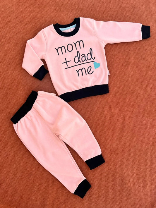 Baby Winter Suit – Soft Sweatshirt & Trouser Set (Mom + Dad = Me)