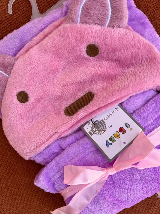 Soft Baby Hooded Blanket – Cute Cartoon Design Wrap for Newborn