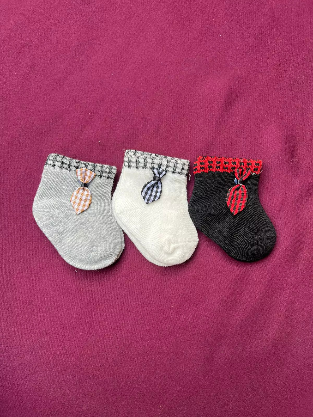 Pack of 3 Baby Socks (0–6 Months)