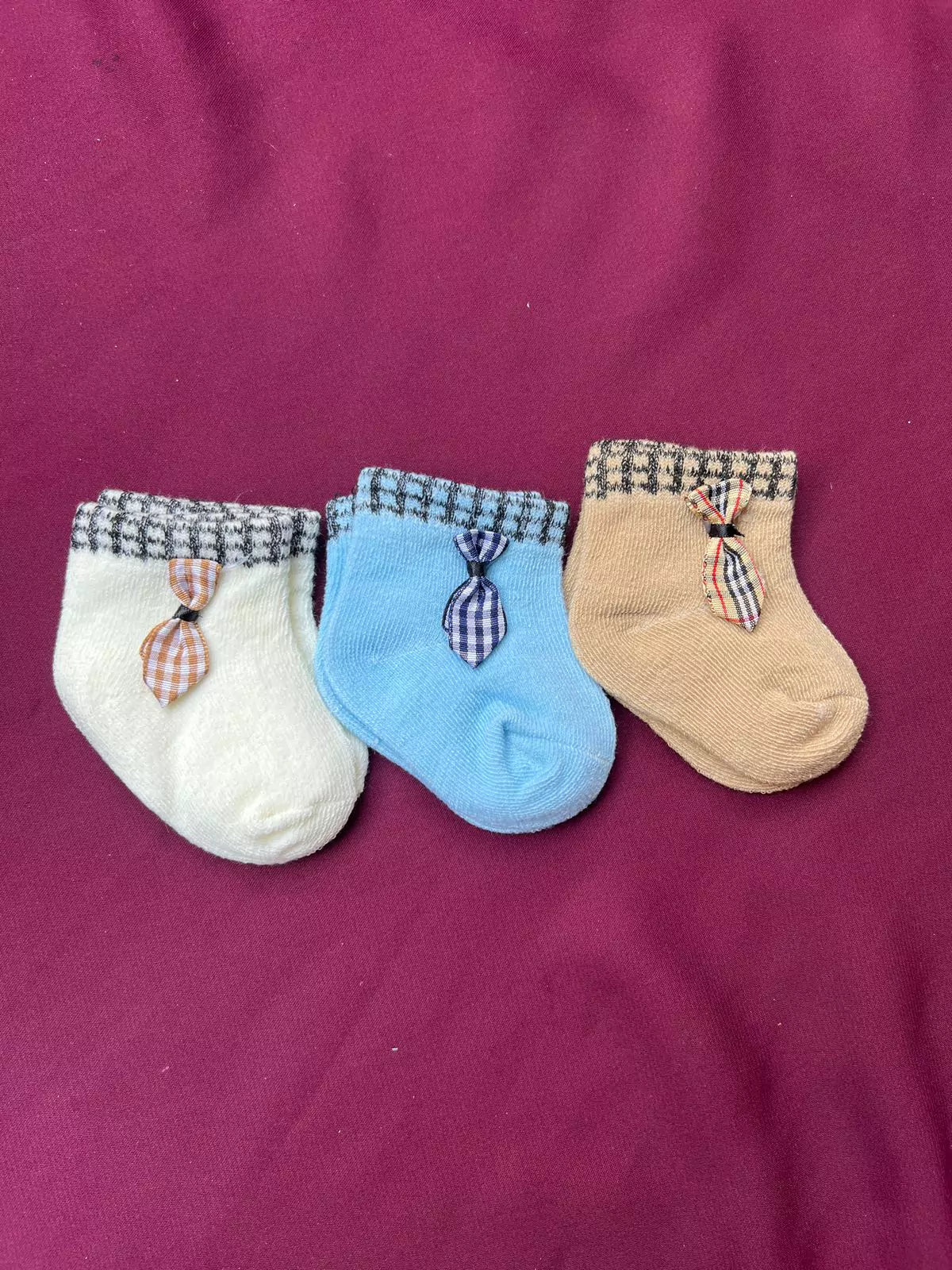 Pack of 3 Baby Socks (0–6 Months)