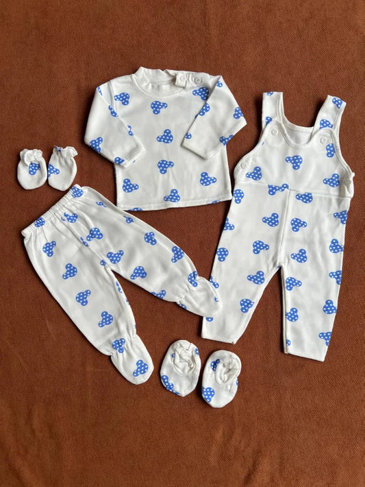 Newborn 11 Pcs Winter Fleece Starter Set – Kitty Print