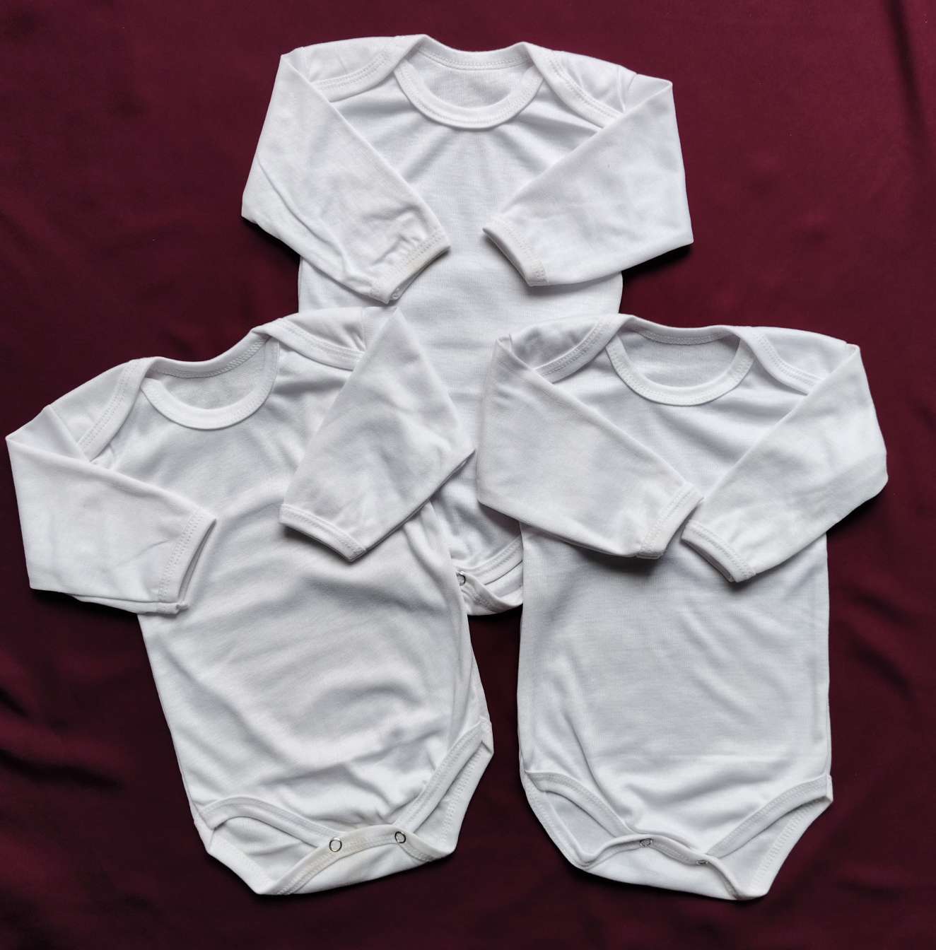 Pack of 3 Soft Cotton Baby Bodysuits – White (Small, Medium, Large)