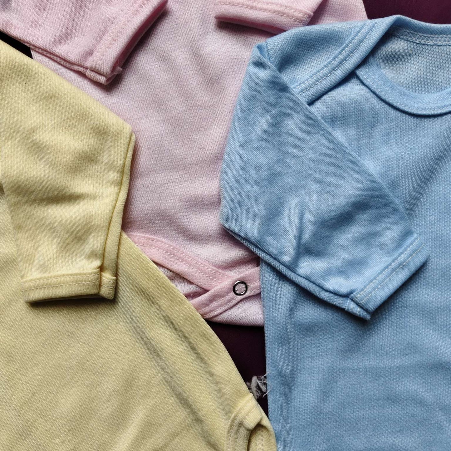 Pack of 3 Baby Bodysuits – Soft Cotton Rompers in Small, Medium & Large Sizes