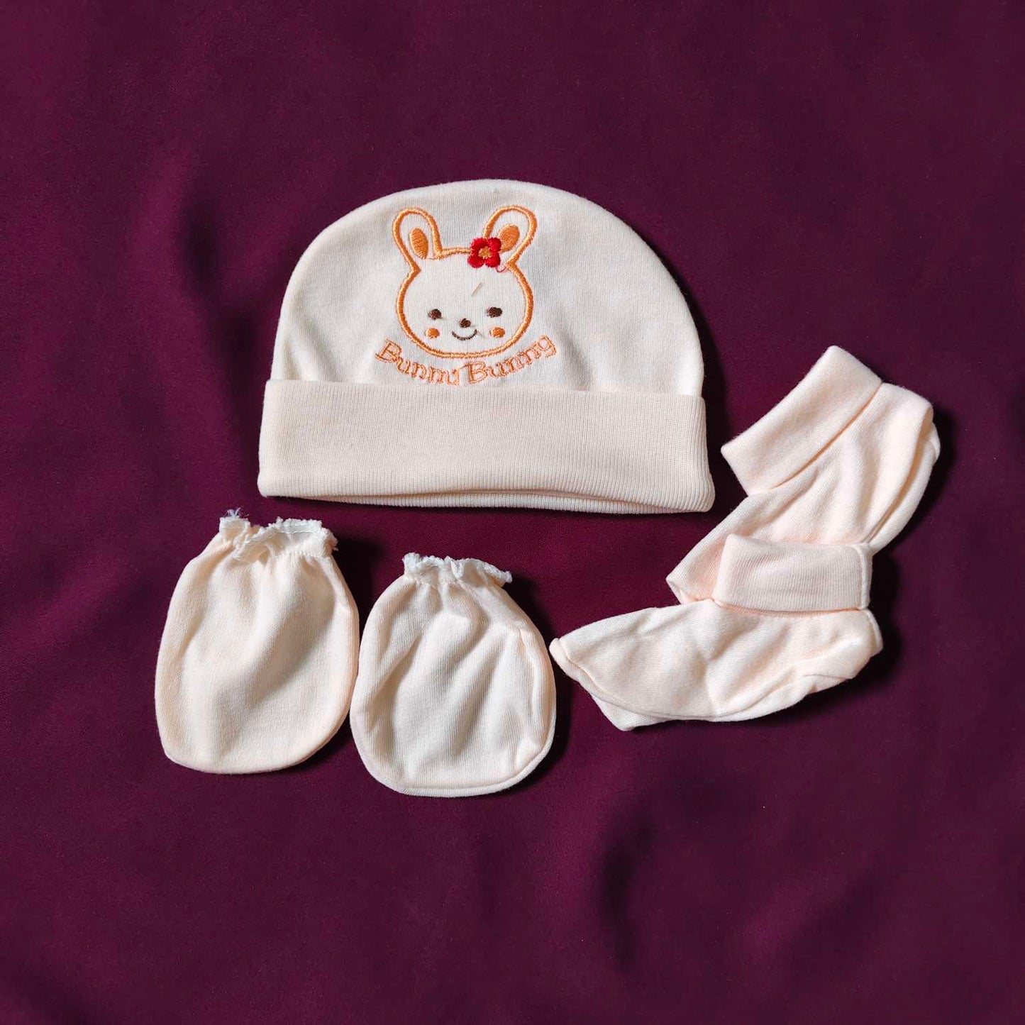 Infant Cap, Mittens & Booties Set