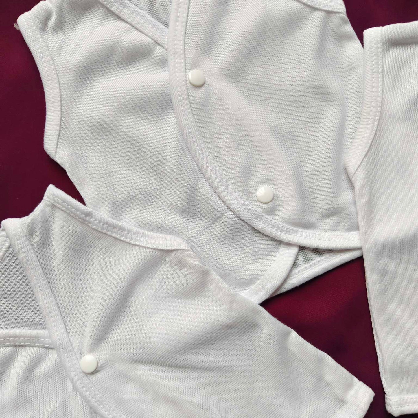 Pack of 3 Sleeveless Baby Vests – White – Cotton Innerwear
