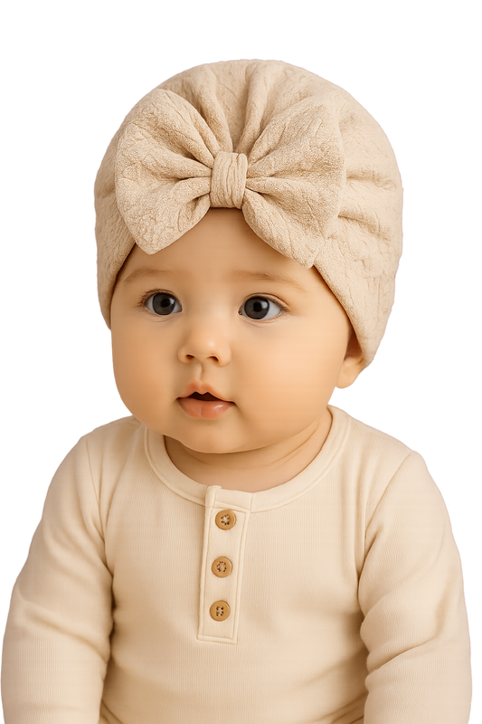 Turban Cap for Baby Girls – Stylish Soft Headwrap (0–12 Months)
