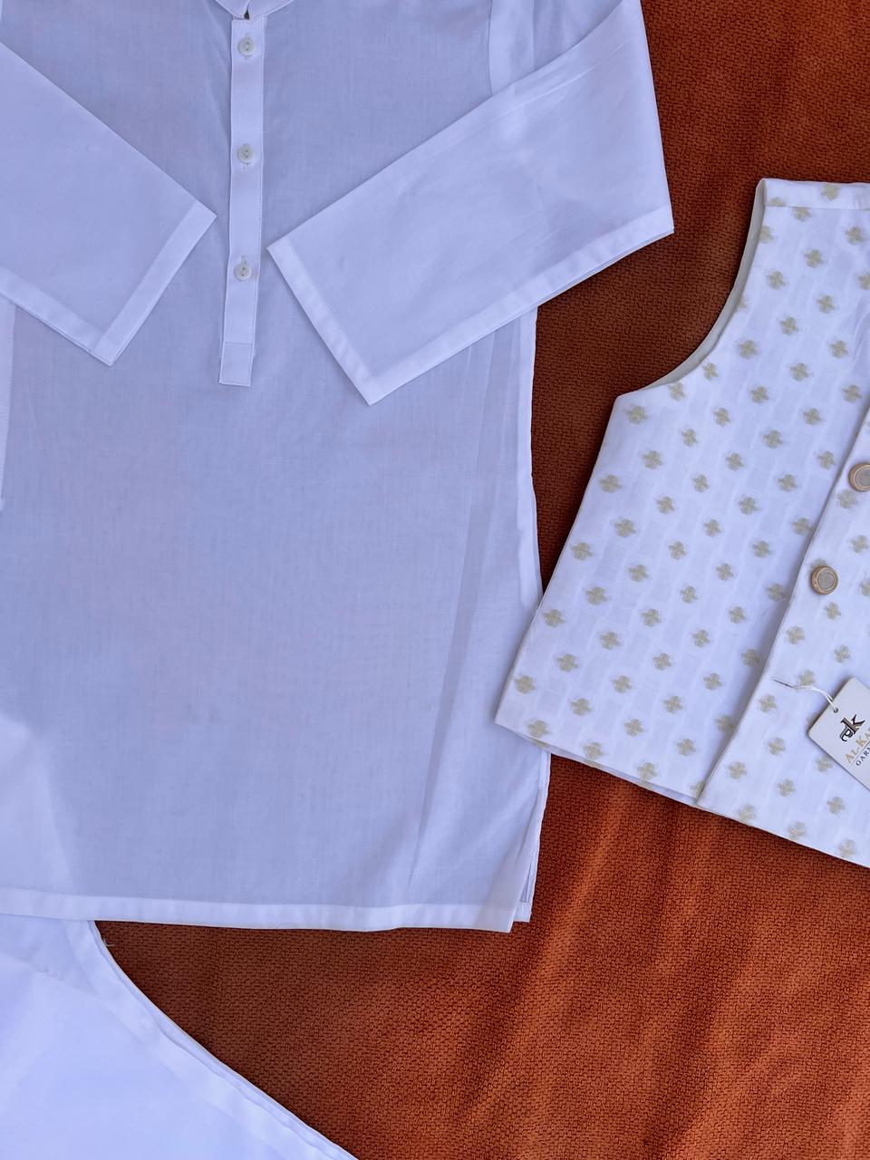 3-Piece Kurta Waistcoat Trouser Set