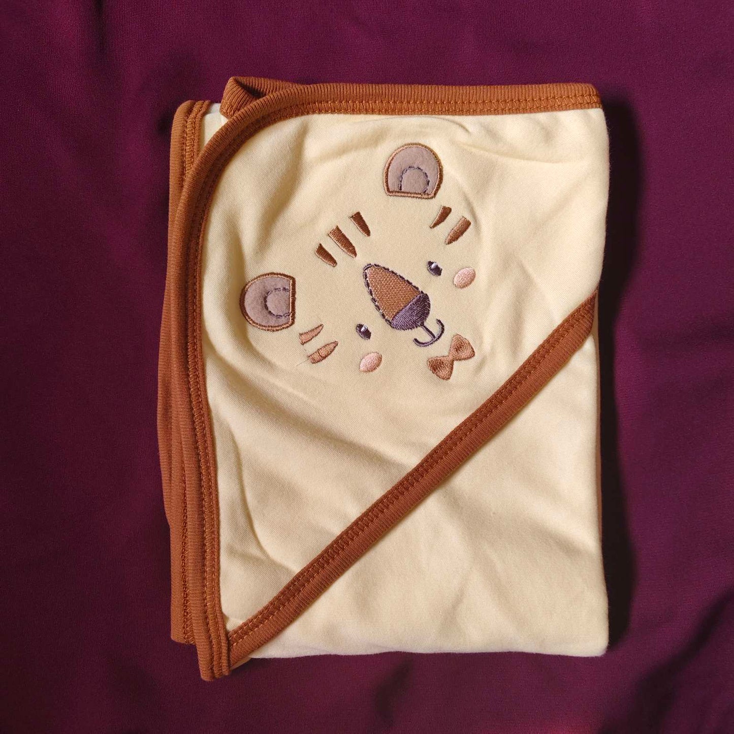 Baby Wrapping Shawl – 1 Soft Cotton Hooded Blanket Lion