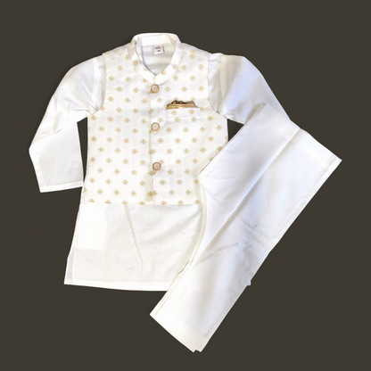3-Piece Kurta Waistcoat Trouser Set
