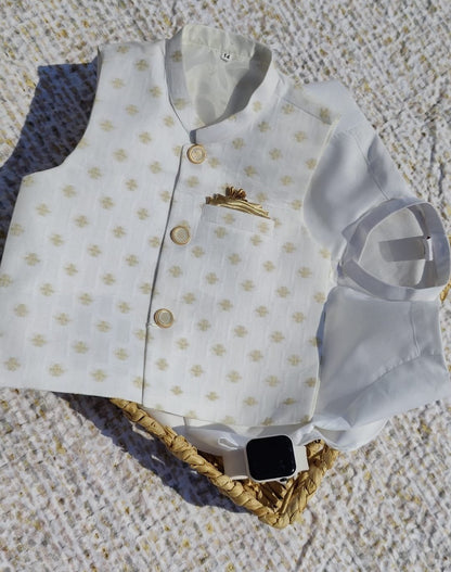 3-Piece Kurta Waistcoat Trouser Set