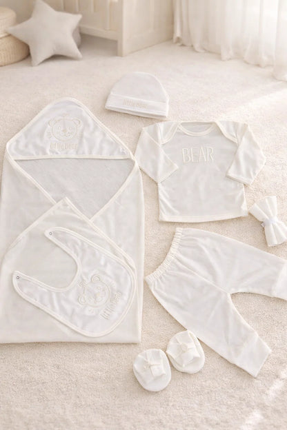 10 Pieces Newborn Baby Starter Set – 100% Cotton Summer Gift Set