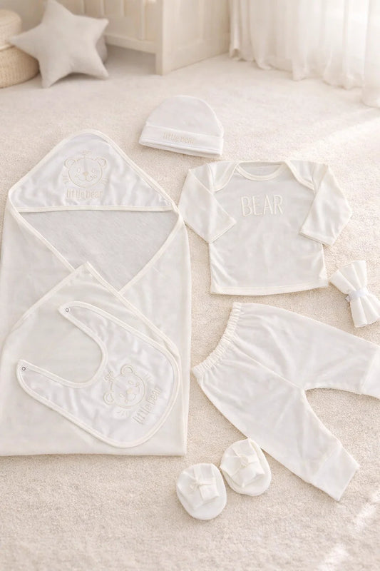 10 Pieces Newborn Baby Starter Set – 100% Cotton Summer Gift Set