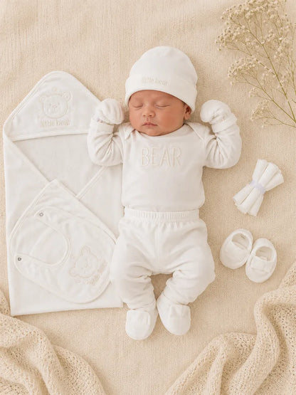 10 Pieces Newborn Baby Starter Set – 100% Cotton Summer Gift Set