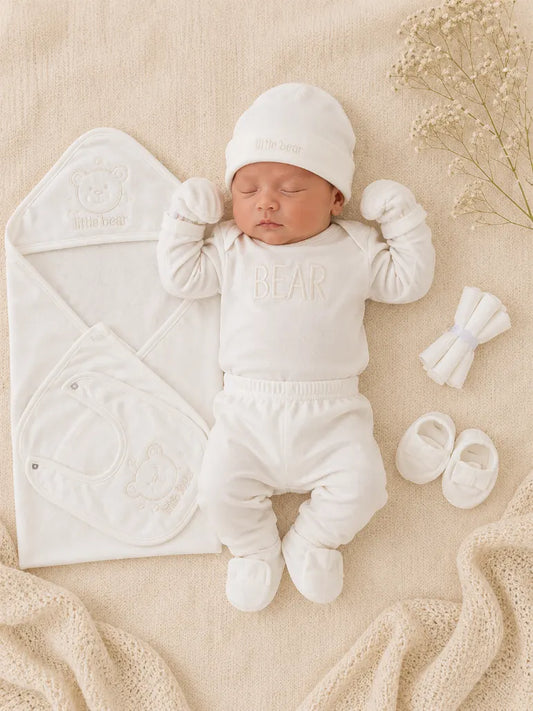 10 Pieces Newborn Baby Starter Set – 100% Cotton Summer Gift Set