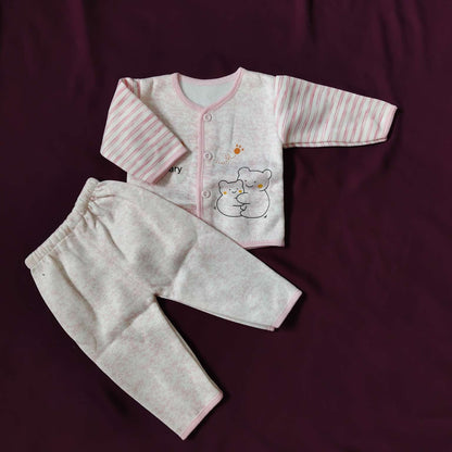 2-Piece Baby Winter Fleece Set – Soft Shirt & Trouser for 0-6 Months