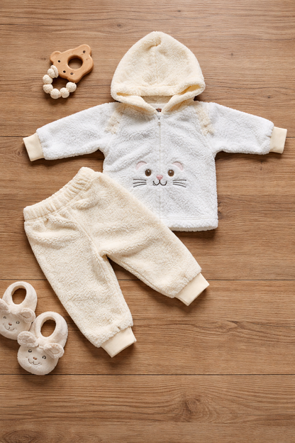 Imported Velvet 2-Piece Baby Winter Set – Hooded Shirt & Trouser