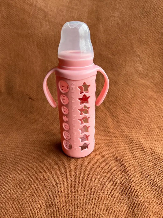 240ml Glass Baby Feeding Bottle with Handles | BPA-Free