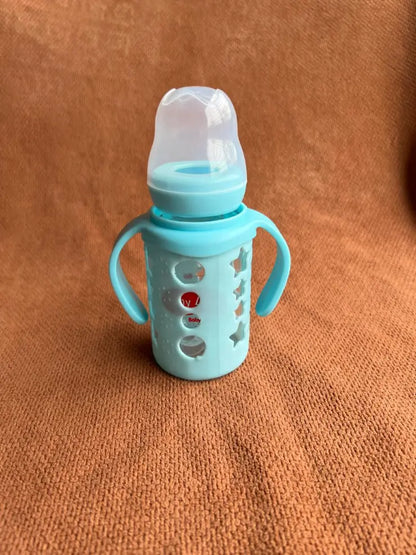 120ml Glass Baby Feeding Bottle with Handles | BPA-Free