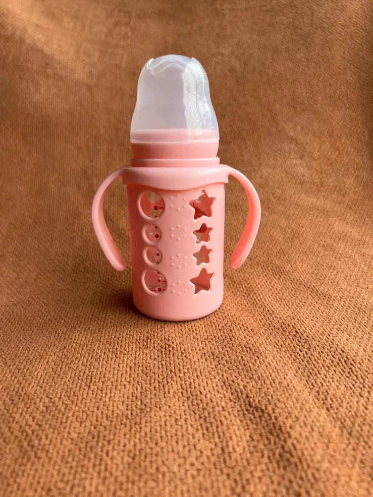 120ml Glass Baby Feeding Bottle with Handles | BPA-Free