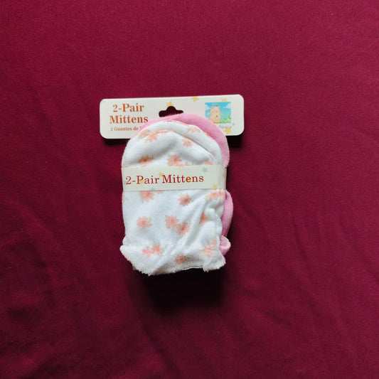 2 Pairs of Soft Cotton Mittens