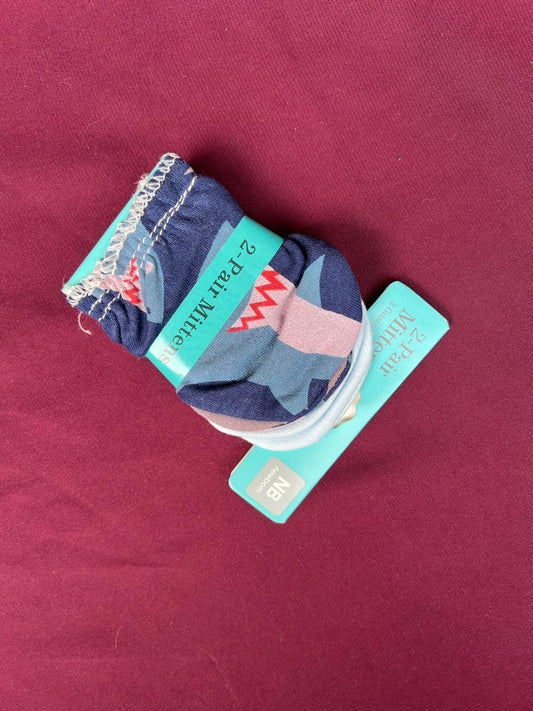 2 Pairs of Soft Cotton Mittens — Gentle Comfort for Tiny Hands