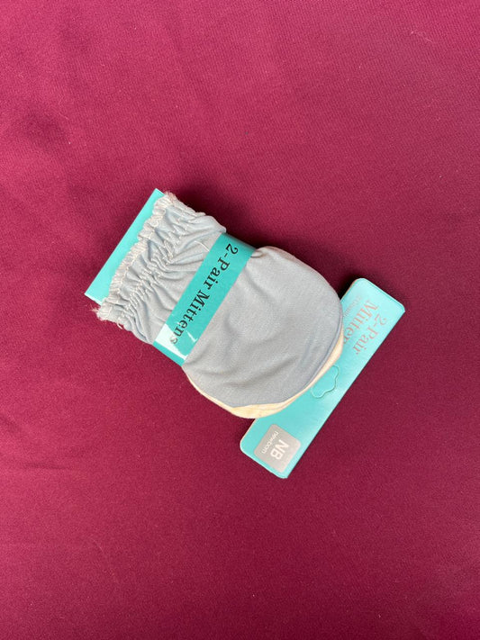 2 Pairs of Soft Cotton Mittens — Gentle Comfort for Tiny Hands