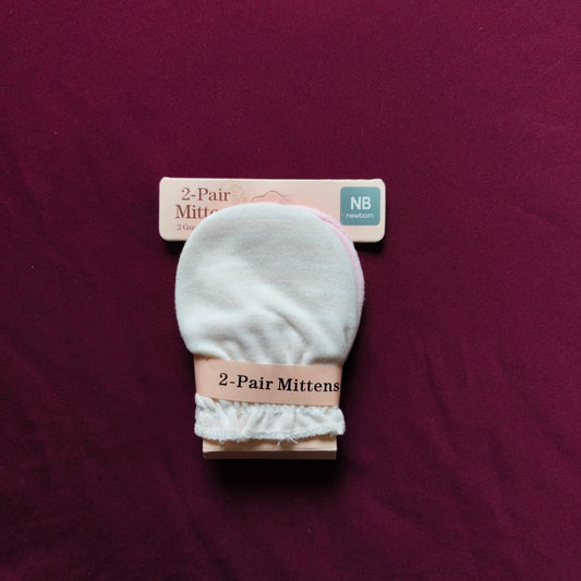 2 Pairs of Soft Cotton Mittens