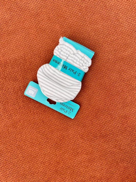 2 Pairs of Soft Cotton Mittens — Gentle Comfort for Tiny Hands