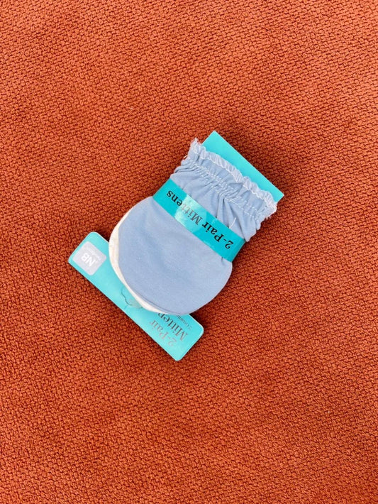 2 Pairs of Soft Cotton Mittens — Gentle Comfort for Tiny Hands