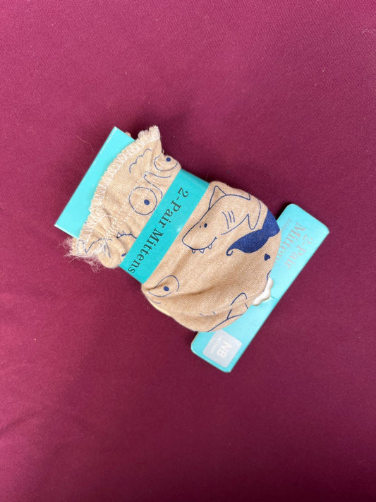 2 Pairs of Soft Cotton Mittens — Gentle Comfort for Tiny Hands
