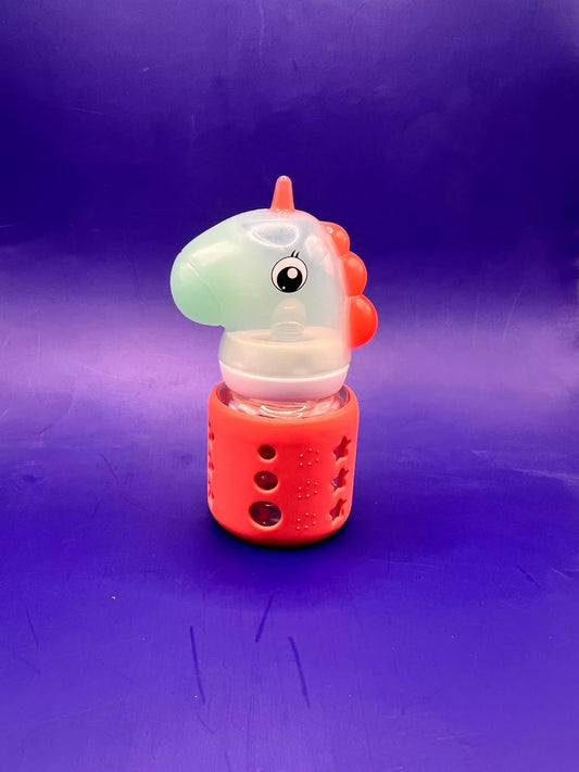 Premium Glass Baby Feeder Anti colic red