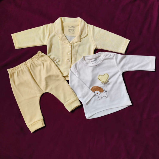 3-Pieces Baby Set with coat for 0-3 months