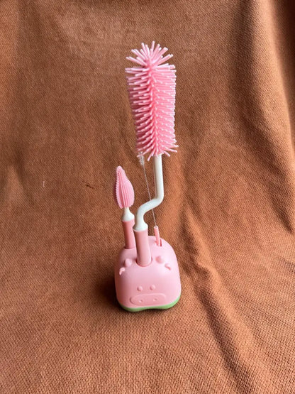 3-in-1 Baby Bottle Cleaning Brush Set with Stand