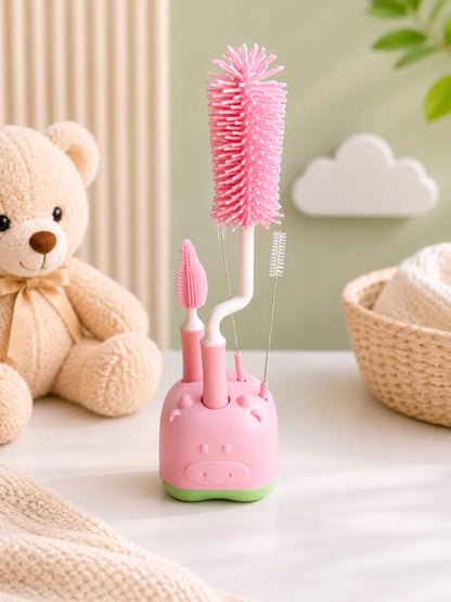 3-in-1 Baby Bottle Cleaning Brush Set with Stand