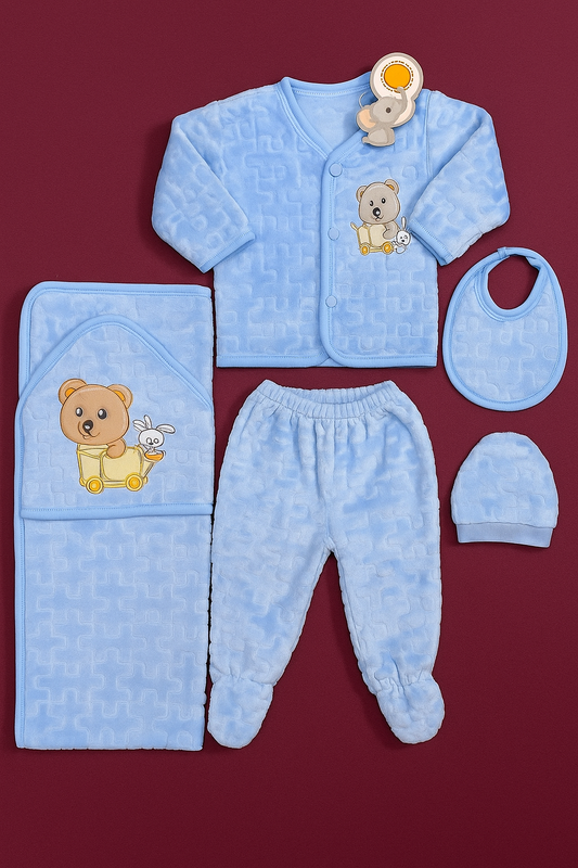Newborn 6 Pcs Velvet Winter Set – Soft & Warm