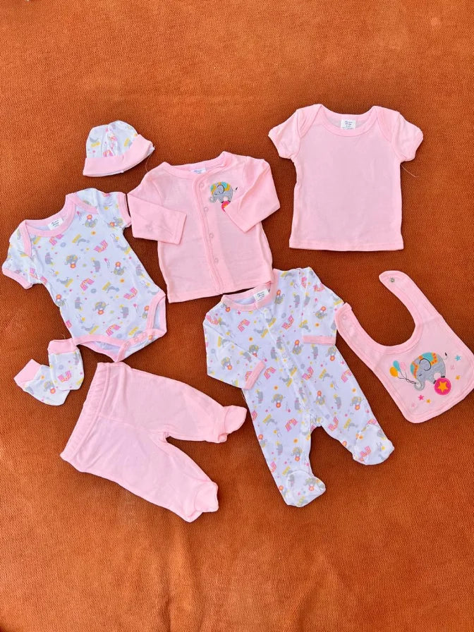 8 PCS Cotton Baby Starter Set – Soft & Comfortable Everyday Wear