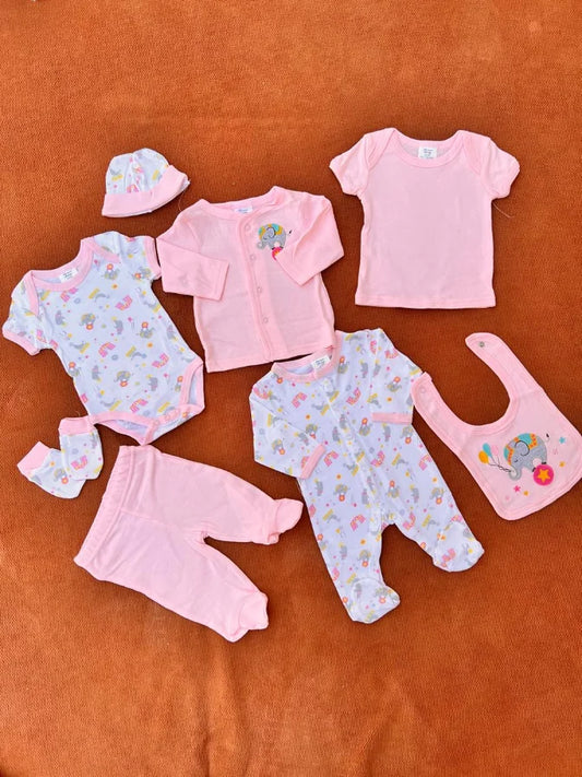 8 PCS Cotton Baby Starter Set – Soft & Comfortable Everyday Wear