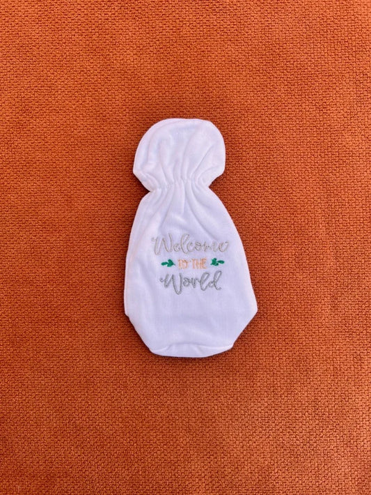 Baby Feeder Cover – Soft Cotton Bottle Cover "welcome to the world"