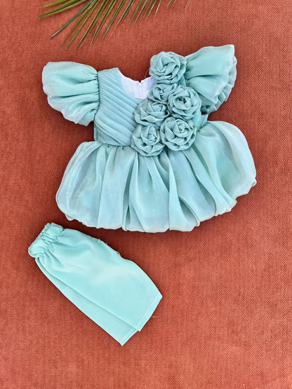 Baby Girl Festival Dress with Trouser – Floral Outfit