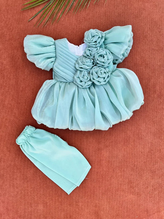 Baby Girl Festival Dress with Trouser – Floral Outfit