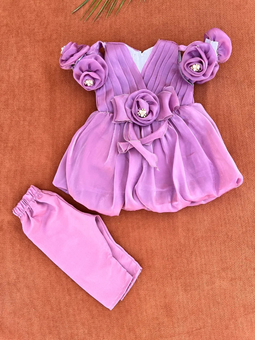 Baby Girl Festival Dress with Trouser – Floral Outfit