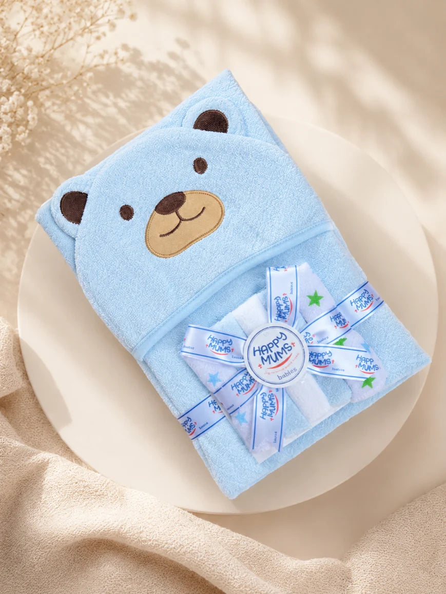 Baby Bath Towel with 5 Face Towels