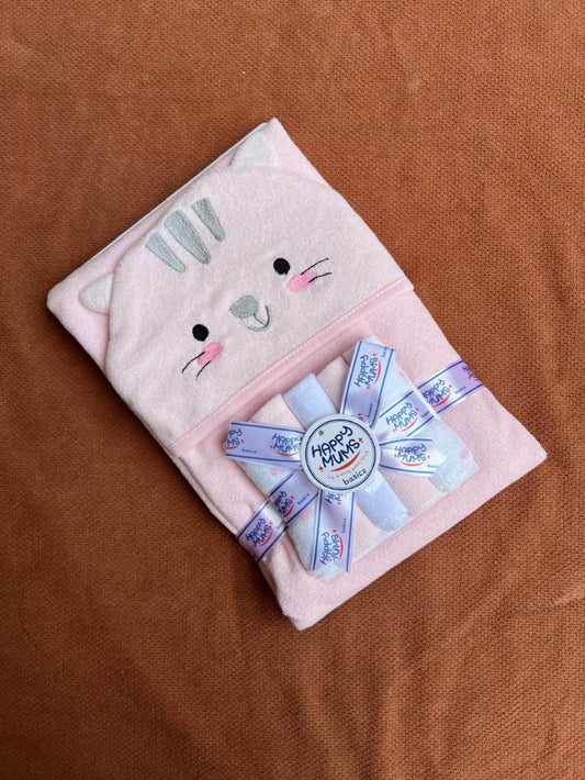 Baby Bath Towel with 5 Face Towels