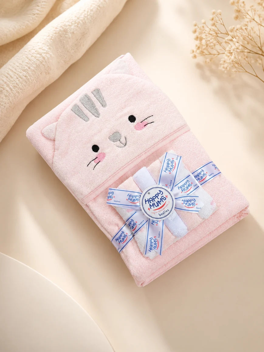 Baby Bath Towel with 5 Face Towels