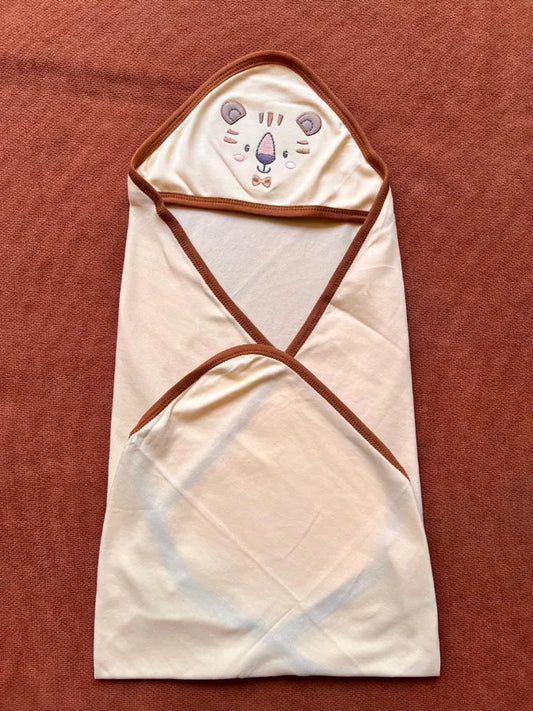 Baby Wrapping Shawl – 1 Soft Cotton Hooded Blanket Lion