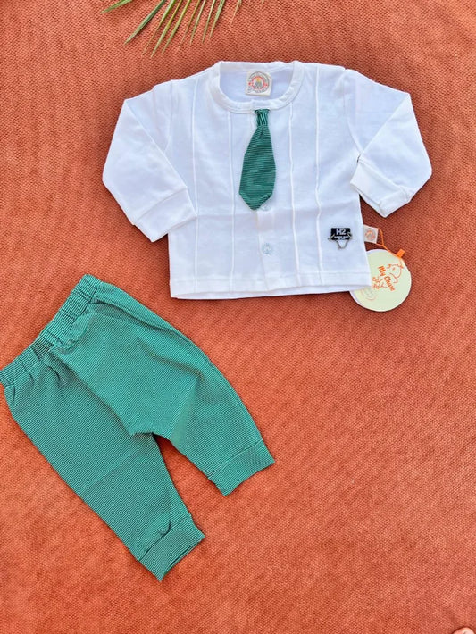 Baby Boys Summer Cotton Shirt & Trouser Set – Soft & Comfortable Outfit