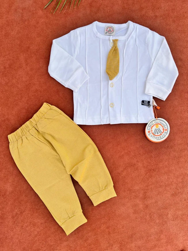 Baby Boys Summer Cotton Shirt & Trouser Set – Soft & Comfortable Outfit