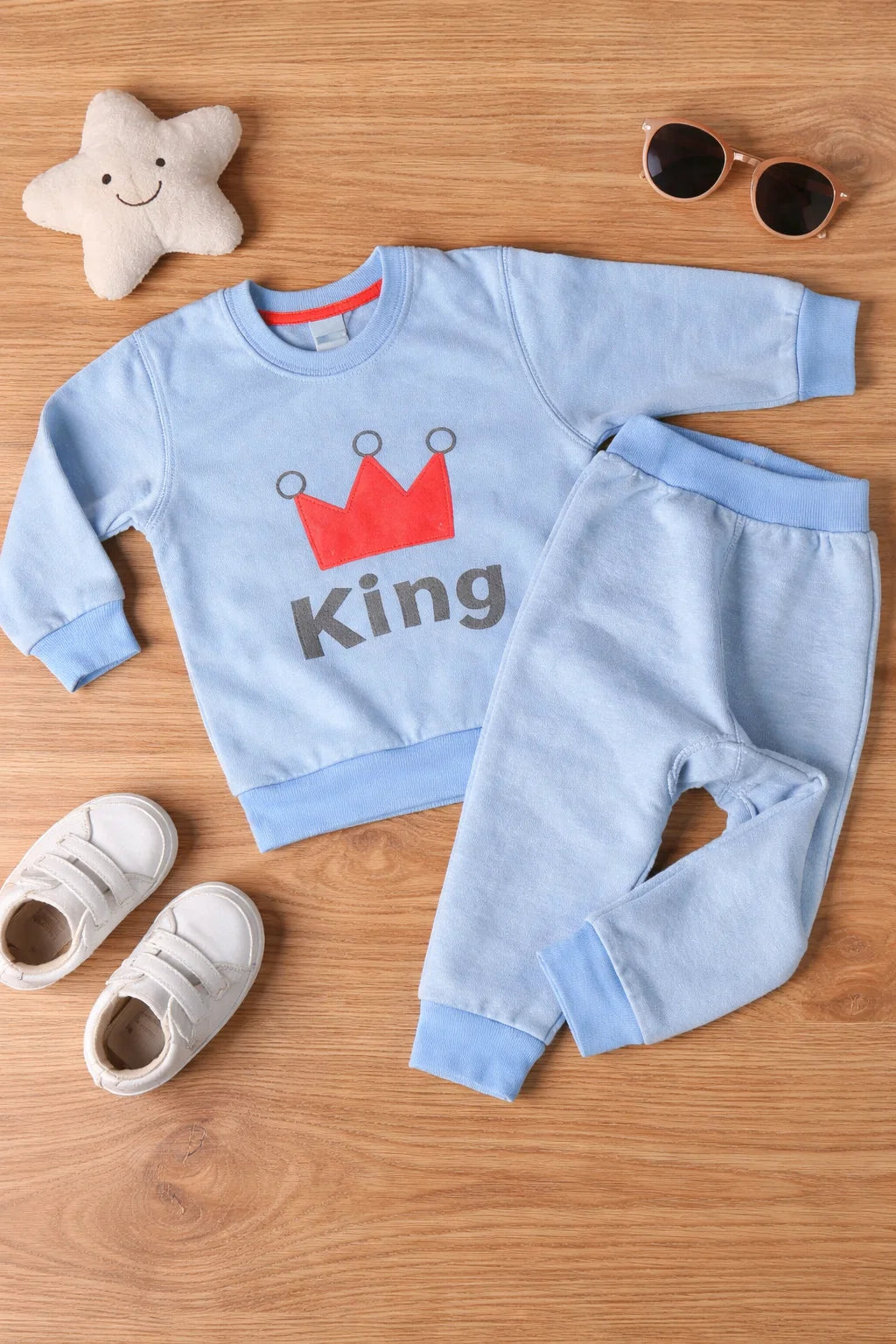 Baby Boys Winter Tracksuit – King Graphic 2-Piece Set